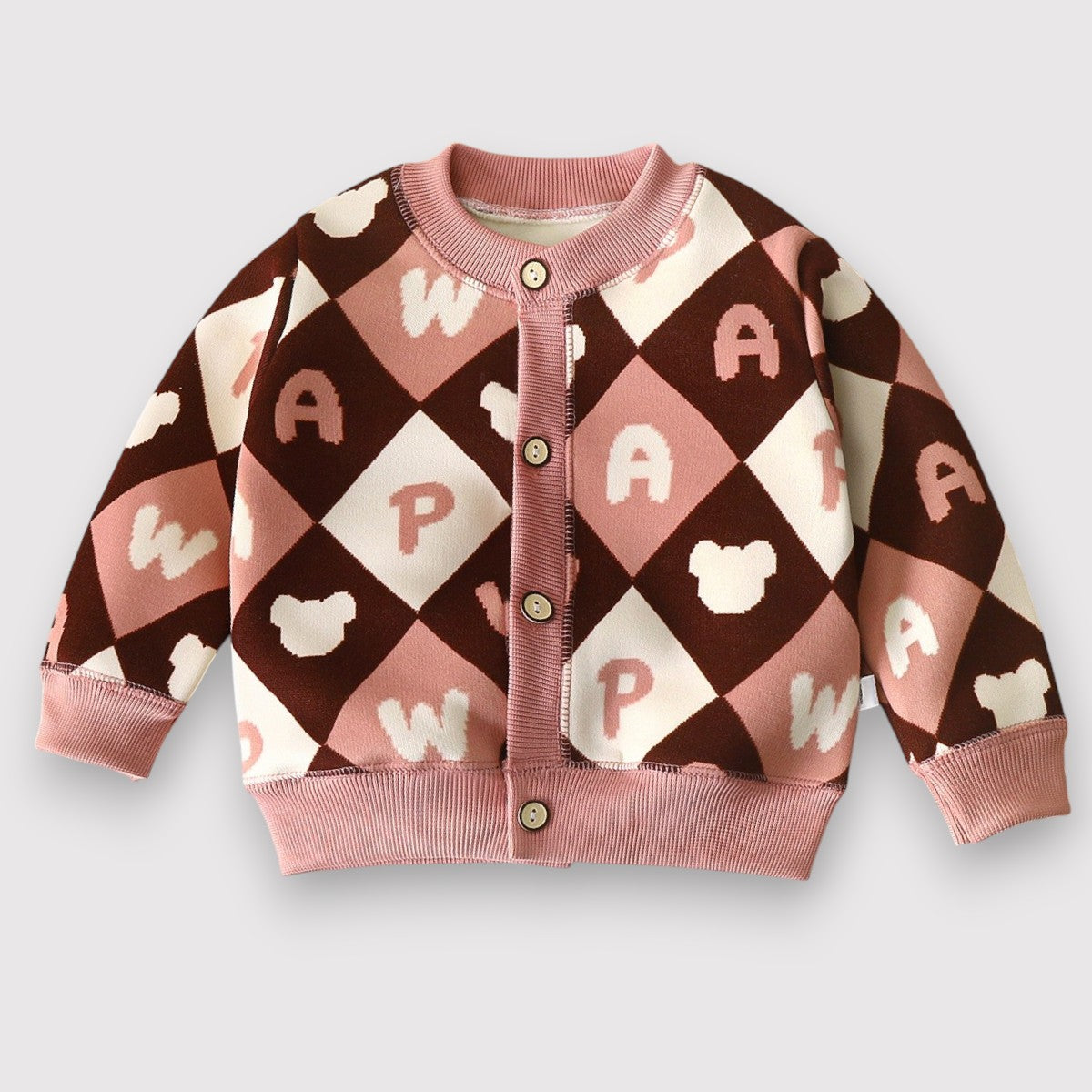 Fleece Cardigan-Alphabets